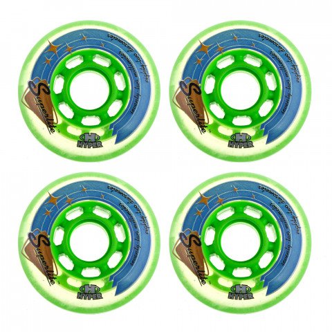 Special Deals - Hyper Hjul SUPERLITE 72mm/82a - Green (4 pcs.) Inline Skate Wheels - Photo 1