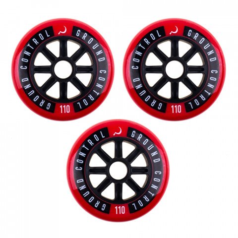 Wheels - Ground Control FSK 110mm/85a - Red/Black (3 pcs.) Inline Skate Wheels - Photo 1