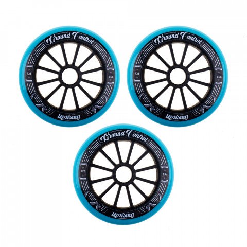 Wheels - Ground Control FSK 125mm/85a Turquoise/Black (3) Inline Skate Wheels - Photo 1