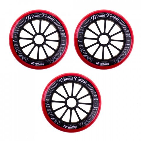 Wheels - Ground Control FSK 125mm/85a - Red/Black (3 pcs.) Inline Skate Wheels - Photo 1