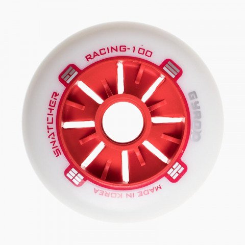 Wheels - Gyro - Snatcher 100mm/87a - Red/Silver Inline Skate Wheels - Photo 1