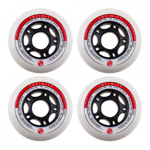 Special Deals - Powerslide Infinity II 76mm/82a Red (4) OEM Inline Skate Wheels - Photo 1