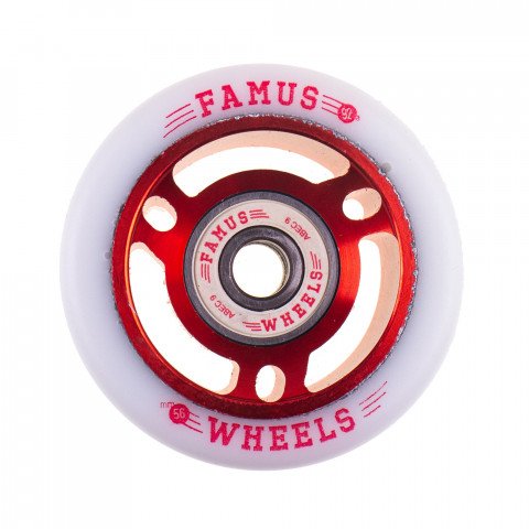 Special Deals - Famus 56x29mm/98a + ABEC 9 - Red/White Roller Skate Wheels - Photo 1
