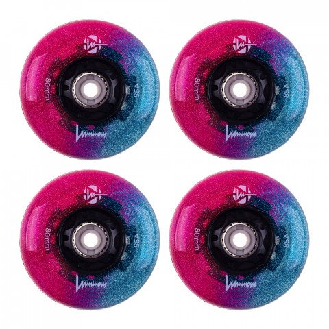 Wheels - Luminous LED 80mm/85a - Galaxy (4 pcs.) Inline Skate Wheels - Photo 1