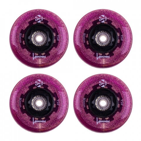 Wheels - Luminous LED 80mm/85a - Purple Haze (4 pcs.) Inline Skate Wheels - Photo 1