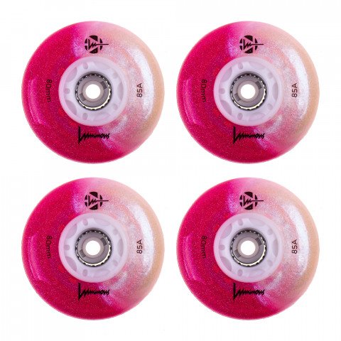 Wheels - Luminous LED 80mm/85a - Cotton Candy (4 pcs.) Inline Skate Wheels - Photo 1