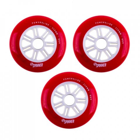Wheels - Powerslide Spinner 110mm/88a - Red (3 pcs.) Inline Skate Wheels - Photo 1