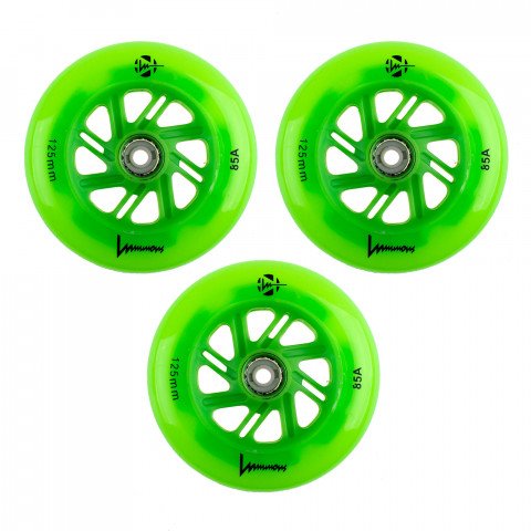 Wheels - Luminous LED 125mm/85a - Green Apple/Glow (3 pcs.) Inline Skate Wheels - Photo 1