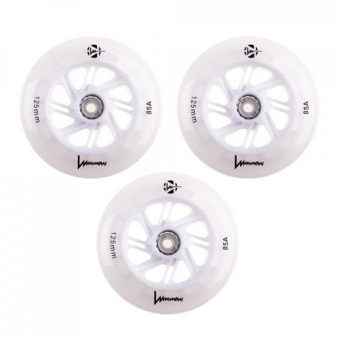Wheels - Luminous LED 125mm/85a - White (3 pcs.) Inline Skate Wheels - Photo 1