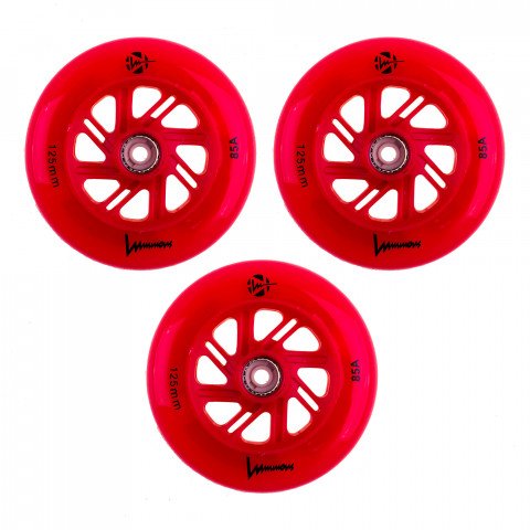 Wheels - Luminous LED 125mm/85a - Red (3 pcs.) Inline Skate Wheels - Photo 1