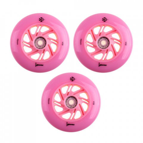 Wheels - Luminous LED 110mm/85a - Flamingo (3 pcs.) Inline Skate Wheels - Photo 1