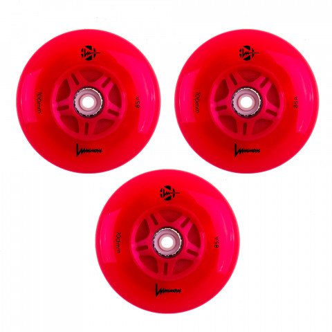 Wheels - Luminous LED 100mm/85a - Red (3 pcs.) Inline Skate Wheels - Photo 1