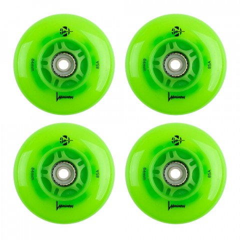 Wheels - Luminous LED 84mm/85a - Green Apple/Glow (4 pcs.) Inline Skate Wheels - Photo 1