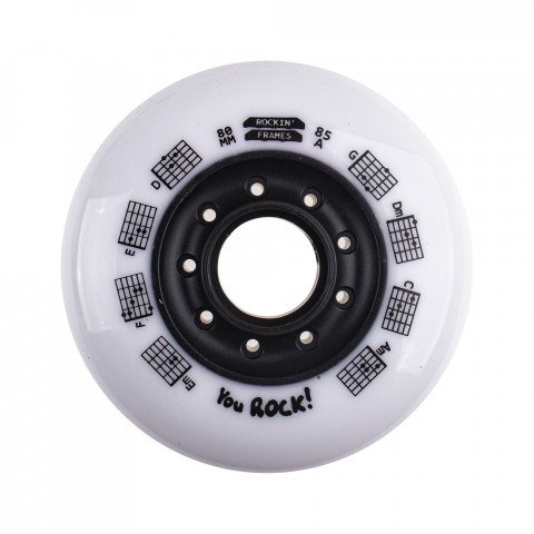 Wheels - Rockin 80mm/85a - White (1 pcs.) Inline Skate Wheels - Photo 1