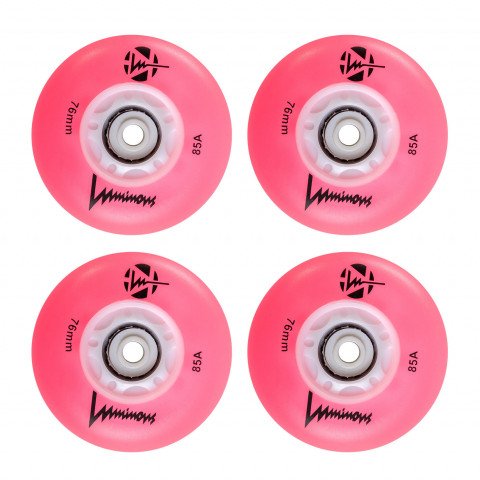 Wheels - Luminous LED 76mm/85a - Pink (4 pcs.) Inline Skate Wheels - Photo 1