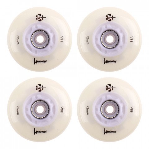 Wheels - Luminous LED 72mm/85a - White/Glow (4 pcs.) Inline Skate Wheels - Photo 1