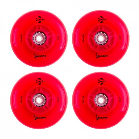 Wheels - Luminous LED 90mm/85a - Red (4 pcs.) Inline Skate Wheels - Photo 1