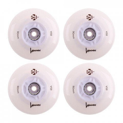 Wheels - Luminous LED 90mm/85a - White (4 pcs.) Inline Skate Wheels - Photo 1