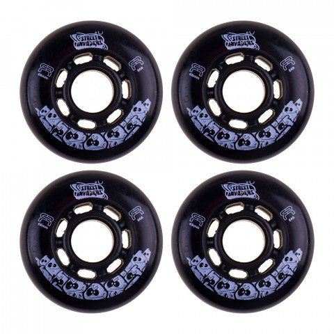 Wheels - FR Street Invaders 68mm/84a - Black (4 pcs.) Inline Skate Wheels - Photo 1