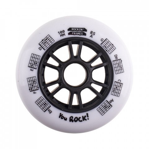 Wheels - Rockin 100mm/85a - White (1 pcs.) Inline Skate Wheels - Photo 1
