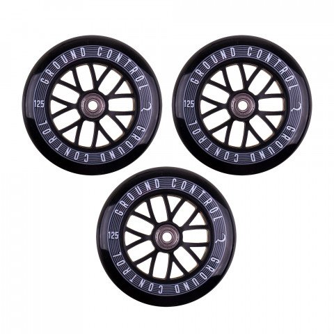 Wheels - Ground Control FSK 125mm/85a + Abec 9 - Black (3) Inline Skate Wheels - Photo 1