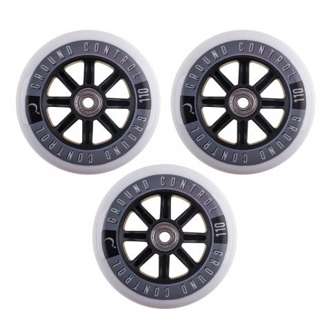 Wheels - Ground Control FSK 110mm/85a + Abec 9 - White (3) Inline Skate Wheels - Photo 1