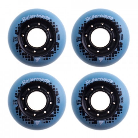 Wheels - Rollerblade Apex 62mm/80A – Light Blue (4 pcs.) Inline Skate Wheels - Photo 1