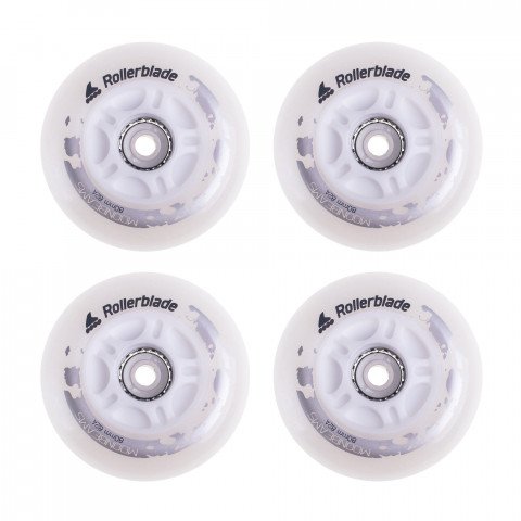 Wheels - Rollerblade Moonbeams LED 80mm/82a - White (4 pcs.) Inline Skate Wheels - Photo 1
