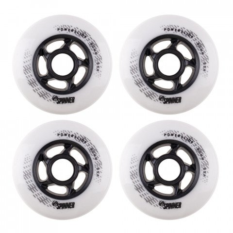 Wheels - Powerslide Spinner 90mm/88a - White (4 pcs.) Inline Skate Wheels - Photo 1