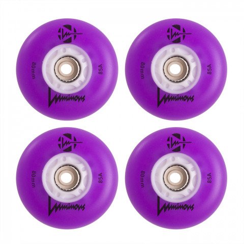 Wheels - Luminous LED 80mm/85a - Violet (4 pcs.) Inline Skate Wheels - Photo 1