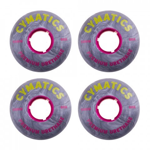 Wheels - Cymatics Aggressive 58mm/88a Grey Marbled (4) Inline Skate Wheels - Photo 1