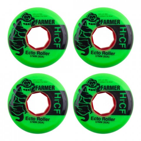 Wheels - Red Eye Chris Farmer Ecto 57mm/92a - Green (4) Inline Skate Wheels - Photo 1