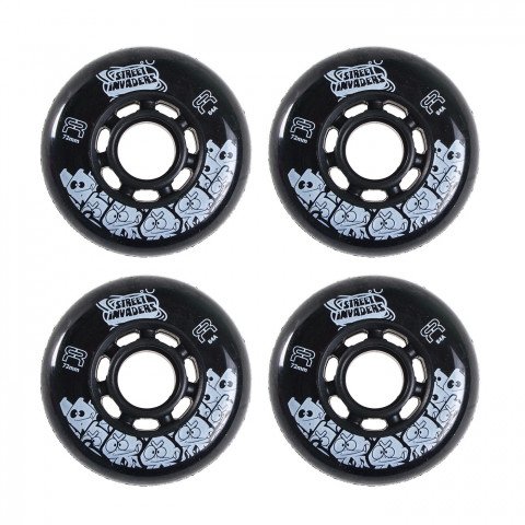 Wheels - FR Street Invaders 72mm/84a - Black (4 pcs.) Inline Skate Wheels - Photo 1