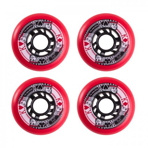Wheels - FR Street Kings 76mm/85a - Red (4 pcs.) Inline Skate Wheels - Photo 1