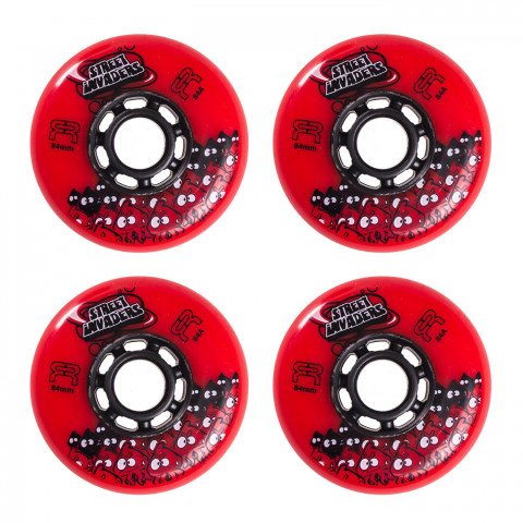 Wheels - FR Street Invaders 84mm/84a - Red (4 pcs.) Inline Skate Wheels - Photo 1