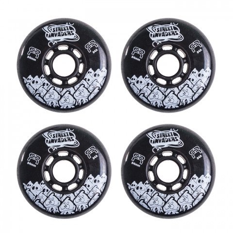 Wheels - FR Street Invaders 84mm/84a - Black (4 pcs.) Inline Skate Wheels - Photo 1