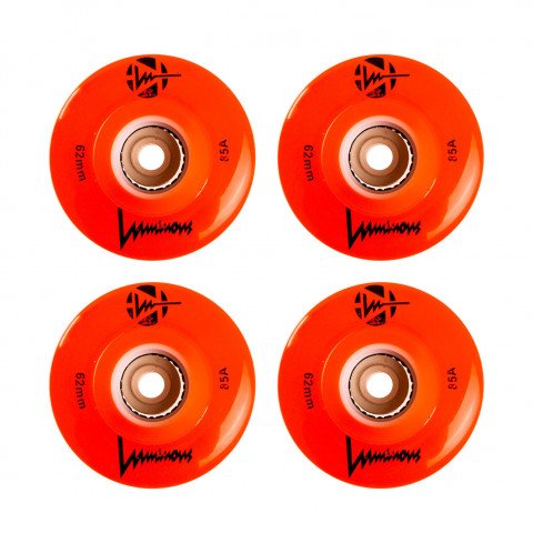 Wheels - Luminous LED Quad 62mm/85a - Orange (4 pcs.) Roller Skate Wheels - Photo 1
