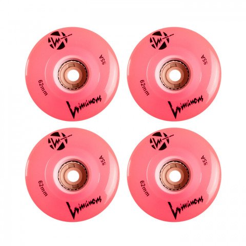 Wheels - Luminous LED Quad 62mm/85a - Pink (4 pcs.) Roller Skate Wheels - Photo 1