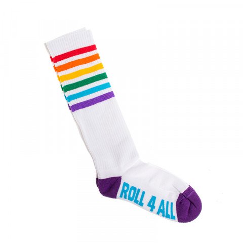 Socks - Roll4all Long Socks - White/Rainbow Socks - Photo 1