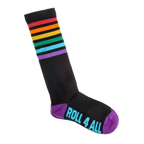Socks - Roll4all Long Socks - Black/Rainbow Socks - Photo 1