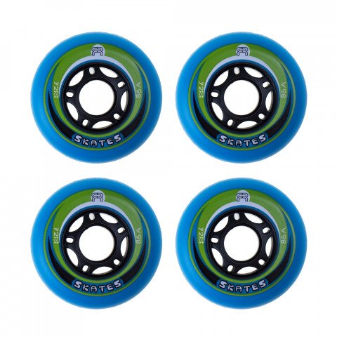 Wheels - FR EZX 72mm/85a - Blue/Green (4 pcs.) Inline Skate Wheels - Photo 1