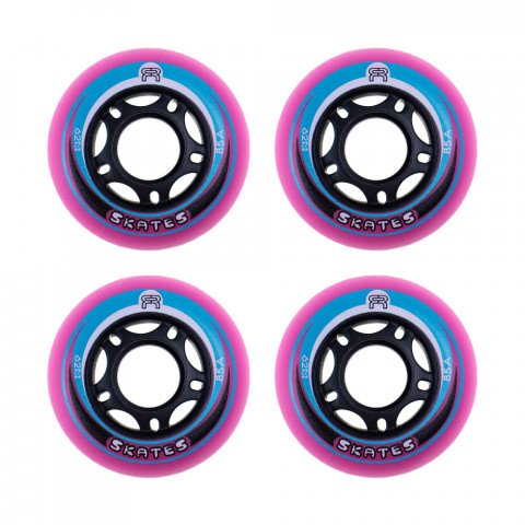 Wheels - FR EZX 62mm/85a - Pink/Blue (4 pcs.) Inline Skate Wheels - Photo 1