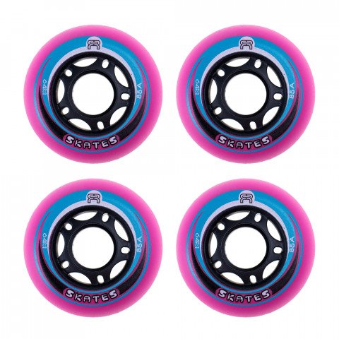 Wheels - FR EZX 64mm/85a - Pink/Blue (4 pcs.) Inline Skate Wheels - Photo 1