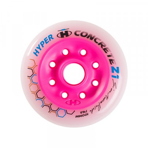 Special Deals - Hyper - Concrete Z1 100mm/76a - White/Pink (2 pcs.) Inline Skate Wheels - Photo 1