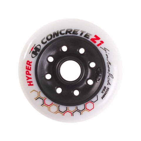 Special Deals - Hyper - Concrete Z1 100mm/85a - White/Black (2 pcs.) Inline Skate Wheels - Photo 1