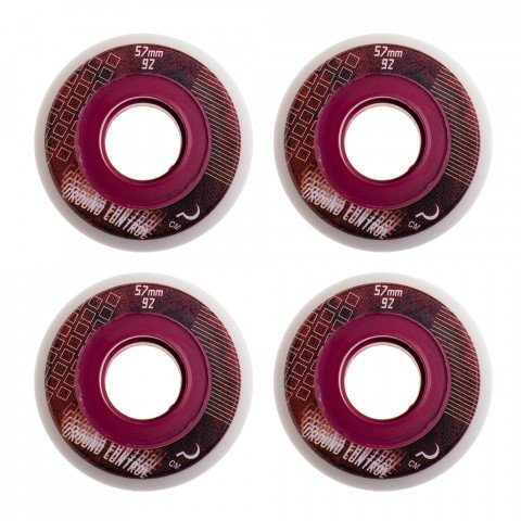 Wheels - Ground Control 57mm/92a - White/Purple (4 pcs.) Inline Skate Wheels - Photo 1
