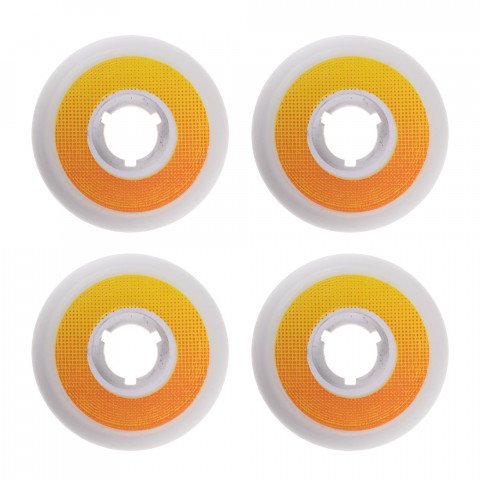 Wheels - Dead Team 58mm/92a - White/Orange/Yellow Inline Skate Wheels - Photo 1