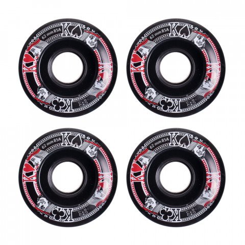 Special Deals - FR Quad Street Kings Wheel 62mm/82a - Black (4) Roller Skate Wheels - Photo 1