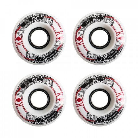 Special Deals - FR Quad Street Kings Wheel 62mm/82a - White (4) Roller Skate Wheels - Photo 1