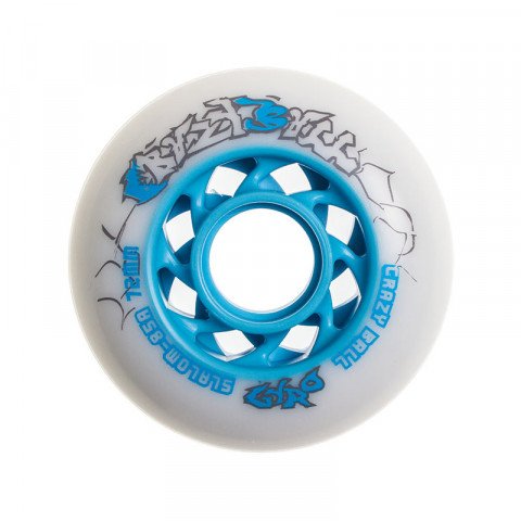 Special Deals - Gyro - Crazy Ball 72mm/85a - White/Blue Inline Skate Wheels - Photo 1
